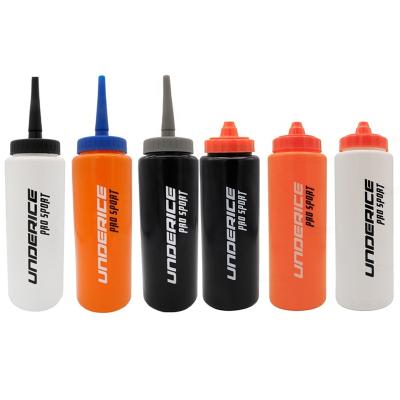 China Body: LDPE/HDPE 1000ML Water Bottle with Straw Hockey Water Bottle with Long Straw Easy Squeeze Football Water Bottle for sale