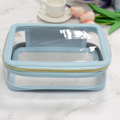 China Waterproof Hot Selling Clear Cosmetic Bag Makeup Organizer Case Transparent Pvc Toiletries Pouch for sale