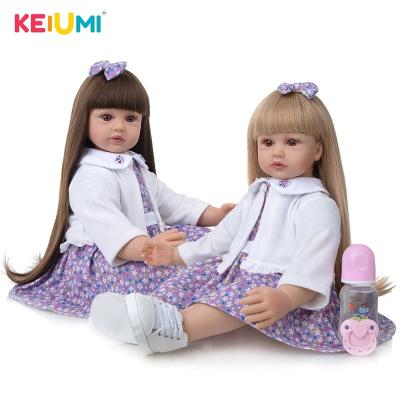 China stuffed & Plush Toy Super Doll With Long Hair 24 Realistic Princesses Girl Baby Doll 60cm Inch Cloth Body Reborn Dolls For Kid Birthday Christmas Gifts for sale