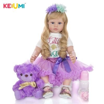 China stuffed & Plush Toy Limited Edition 24 Inch Reborn Babies - Soft Realistic Newborn Purple Princess Dolls For Child Menina Brinquedos Silicone Doll 60cm for sale