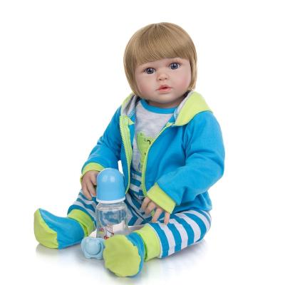 China stuffed & Plush Toy 57 Cm Fashion Full Silicone Vinyl Reborn Dolls Babies True - To - Life Boy Partner Bonecas Kids Reborn Birthday Gifts for sale