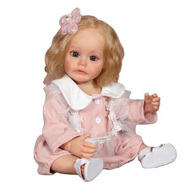 China stuffed & Princess Dolls For Girls Gifts Reborn Friends Rooted Baby Doll Body Silicone Hair Fiber Painting Hand-Detailed Plush Toy 55CM Full for sale