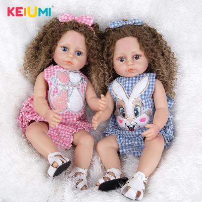 China stuffed & Plush Toy Reborn Doll 55 Cm Realistic Full Body Silicone Twins Girl Baby - Doll Toys Baby Toy Early Education Kids Birthday Gifts for sale