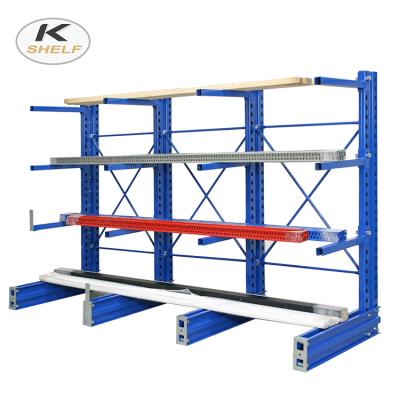 China Heavy Duty Bulky Stock Corrosion Protection Warehouse Storage Cantilever Steel Racks for sale