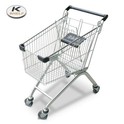 China Corrosion Protection Chrome Plated European Style Shopping Cart , Supermarket Shopping Trolley for sale