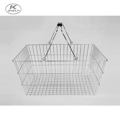 China Durable Metal Wire Shopping Basket For Supermarket And Mini Mart for sale