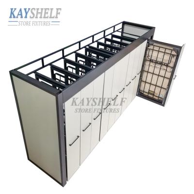 China Easy Assembly Metal Sliding Mattress Shelves Custom Bed Showroom Floor Mattress Show Racks For Retail Store for sale