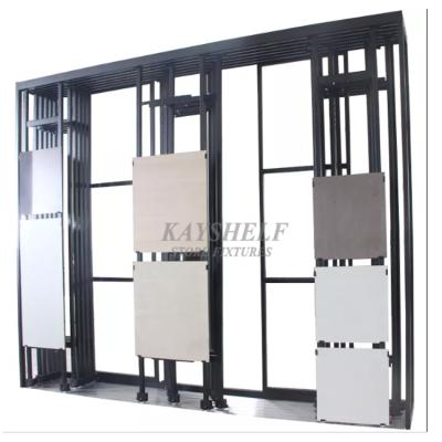 China Eco-friendly Marble Adjustable Ceramic Granite Stone Floor Tile Sliding Display Racks For Retail Store for sale