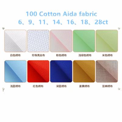 China China OEM 100% Cotton Cross Stitch Embroidery Aida Cloth Fabric 6-9-11-14-16-18-28ct for sale