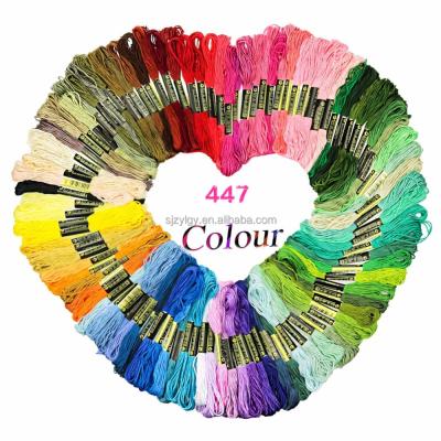 China Viable Cross Stitch Floss 447 Skeins Rainbow Color Embroidery Floss Premium Sewing Threads for sale