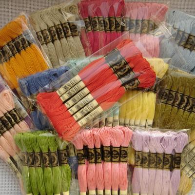 China Sustainable High Quality 100% Cotton Yarn 447 Color Hand Knitting Yarn Floss for sale