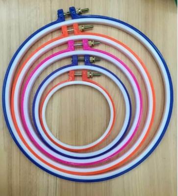 China YL-E111 China Cross Stitch Kit Colorful Plastic Round Embroidery Hoop for sale