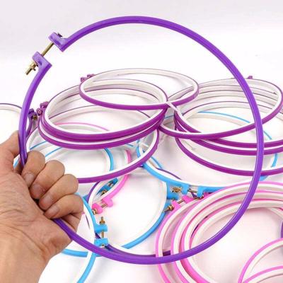 China China Hot Sale Colorful Plastic Cycle Stitch Embroidery Hoops Cross Stitch Frame for sale