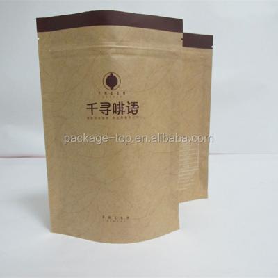 China Customized Paper Bag Fashionable Elegant Brown Stone Sealable Stone Sealable Flat Bottom Moisture Proof Kraft Paper Bag for sale