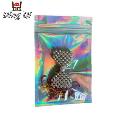 China Custom Personalized Bags Transparent Holographic Pouch Moisture Proof With Zipper for sale