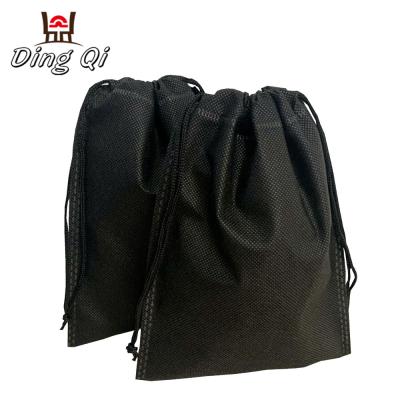 China Wholesale Black Non Woven Drawstring Bag Reusable Shopping Bag for sale