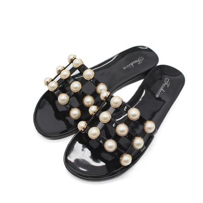 China 2021 Fashion Trend Fashion PVC PVC Jelly Sandals Outdoor Beach Crystal Ladies Women Slides Slippers for sale