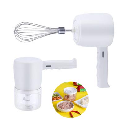 China 2 Viable in 1 Electric Food Chopper Baby Food Processor Egg Beater Usb Mini Spice Garlic Chopper Masher for sale