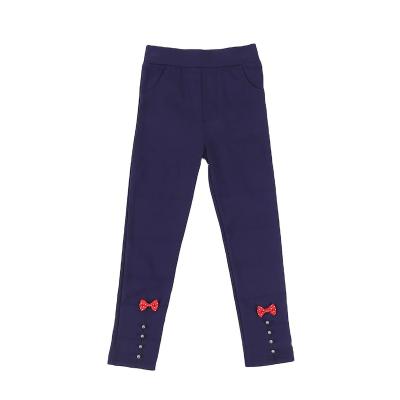 China Breathable New Arrival Fashion beaded Pencil Pants Cute Kids pockets Leggings Casual Trousers Baby Girls Pants Girls Tight Leggings for sale