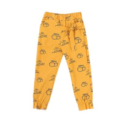 China Breathable Factory Wholesale Children's Cotton Linen pants kids patterned drawstring Mosquito casual Pants trousers for sale