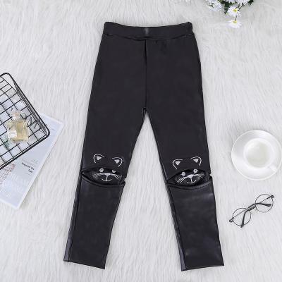 China Breathable Russia hot sale baby Leather pants trousers Children leather fleece Leggings Winter kids Leather Pants for sale