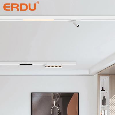 China ERDU Modern Magnetic White Flood Light 48v 12w 18w 36w Magnet Track Lighting Led Linear Rail Track Light System for sale