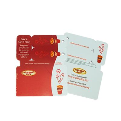 China Combo Card Die Cut Plastic Waterproof/Waterproof 3 Punch Hole Loyalty Card Up Key Indicators for sale