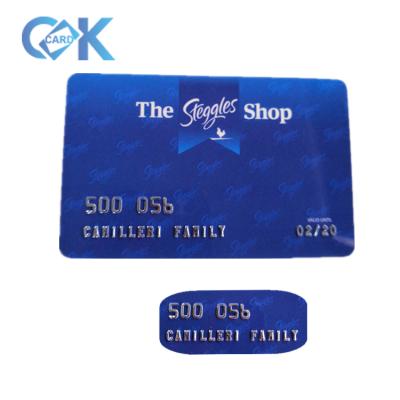 China PVC ABS/PET Custom Design Number Unique CR80 Embossed Name Membership Card for sale