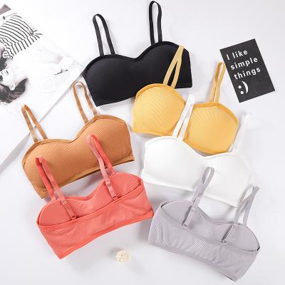 China Solid color QUICK DRY hot sale radio seamless bra push up wrapped back comfortable chest bra for sale