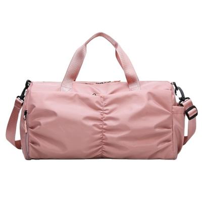 China Fashion Woman Sport Duffle Lady Oem Custom Logo Shoe Pink Travel Waterproof Compartment Gym Duffel Bag Eco-Friendly for sale