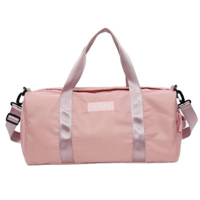 China Wholesale Custom Ladies Gym Waterproof Washable Pink Eco-friendly Fashion Small Duffel Bag With Shoe Compartment for sale