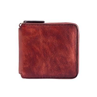 China Hand-Polished Women's Shorts RFID Lady Retro Style Zipper Solid Color Wallet 2019 Multifunctional Leather Wallet for sale