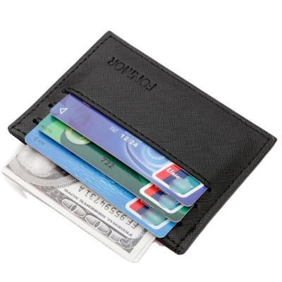 China Hot Selling Simple Use I LIVE Card Holder Sorting Case PU Leather Flat Leather Credit Card Holder for sale