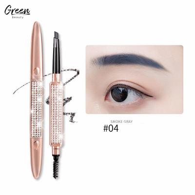 China New Arrival Bling Oil Waterproof Popular Custom Logo Make Diamond Smooth Tube Resistant 24 Hours Eyebrow Brush Pen Maxfine Brow Pencil With for sale