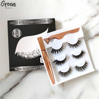 China Wholesale Custom Private Label Waterproof Stainless Steel Eyelash Tweezers With Vegan Gold Tube Adhesive Smooth Waterproof Eyeliner Pen for sale