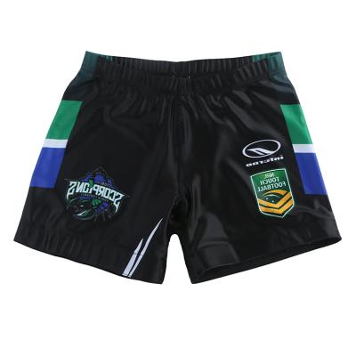 China Custom Antibacterial High Quality Deodorization Fashion Sublimation Mens Rugby Shorts for sale