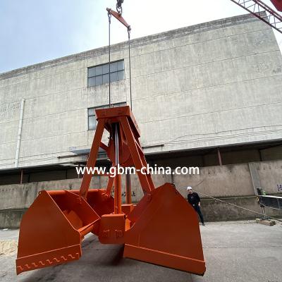 China Remote Control Hydraulic Construction Material Stores Clamshell Grab Bucket For Crane Bulk Cargo for sale