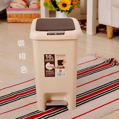 China Sustainable New Product 10L Double Covers Plastic Pedal Waste Bin for sale