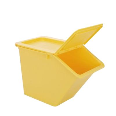 China Sustainable plastic colorful 50L plastic storage box with transparent window for sale