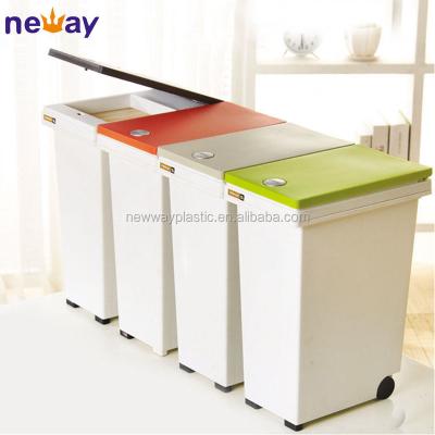 China Sustainable New Design Very Fashion Plastic Household Plastic Dust Bin for sale