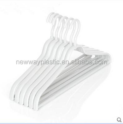 China New Design Slim LINE Simple White Plastic Hanger for sale