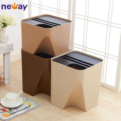 China Large 10L 15L Sustainable Plastic Waste Bins for sale