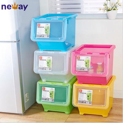 China Viable Functional Front Opening Plastic Sundries Storage Box Snack Storage Box for sale