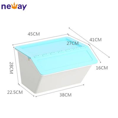 China Colorful Large Capacity Sustainable Household Thicken Stackable Plastic Storage Box With Lid for sale