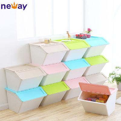 China High Quality Recyclable Side Open Stackable Home Plastic Storage Box for sale