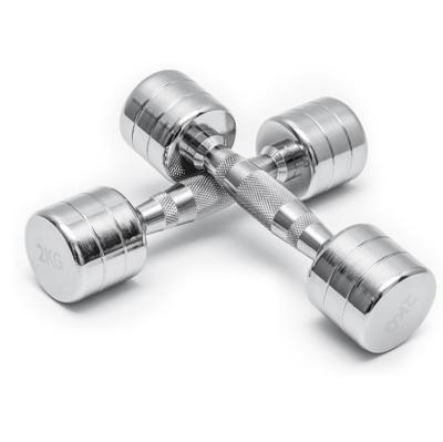 China Cheap Fitness Equipment Dumbbell 1-10kg Chrome Plated Steel Dumbbell Fixed Dumbbells for sale