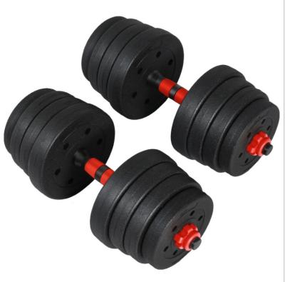 China Universal 20 Kg /30Kg/ 50Kg Dumbbell Cheap Adjustable Barbell Plastic Cement Dumbbell Set for sale