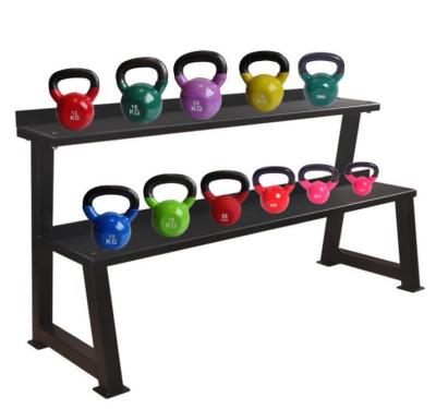 China Hot Sale Stable Double 2 Layers Kettlebell Rack Storage Kettle Bell Gym for sale