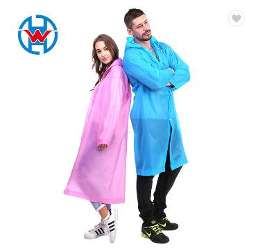 China EVA Waterproof Windproof Long Sleeve Promotional Raincoat Rain Coats for sale