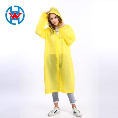 China Yellow EVA Fashion Eva Raincoats For Adults Custom Logo Waterproof Raincoat Reusable Raincoat for sale